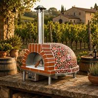 Four à pizza commercial de grande taille, équipement de cuisson extérieur en acier inoxydable, four à pizza au gaz commercial de 16 pouces pour la cuisson du pain