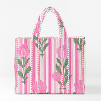 Sac fourre-tout matelassé à imprimé floral coloré, grand sac à bandoulière léger et réutilisable, sac fourre-tout élégant et léger pour femme