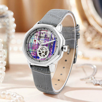 Montre automatique mécanique en acier inoxydable de haute qualité, résistante à l'eau 5BAR, avec logo personnalisé, nouveau design, mode, luxe, cuir