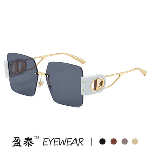 Yingtai Eyewear Frameless Fashion <b>Sunglasses</b> UV400 <b>Gradient</b> Lens Women's Street Style Instagram <b>Sunglasses</b> - Product Image 5