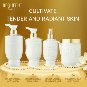 Bequeen Golden Vanilla Body Wash Lotion Gommage Sans Alcool Parfum Brume Hydratation Soins du Corps Ensemble pour une Expérience de Luxe - Product Image 4