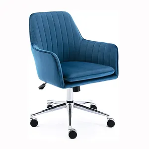 blue velvet modern computer desk chair staff chair tapered five claws big office chair