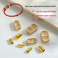 Accessoires de bijouterie simples : Embouts de cordon en laiton réglables pour cordon en cuir, perles de cordon, fermoirs pour bracelets