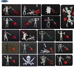 Mf090 <span class=keywords><strong>Edward</strong></span> <span class=keywords><strong>Teach</strong></span> Blackbeard Piratenflagge Gestickter Aufnäher Stoffabzeichen mit Klettverschluss Totenkopf Moral Taktik für Taschendekoration - Product Image 2