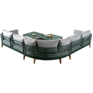 Ensemble de canapés d'extérieur modernes en aluminium Yoho pour patio et jardin, meubles de loisirs avec sièges confortables, durables et élégants - Product Image 1