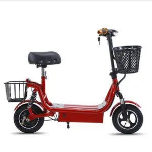 Mini electric scooter adult urban mobility scooter with goods loading basket