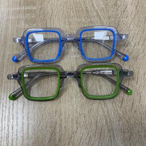 2025 Vente à chaud de nouvelles montures de lunettes en acétate épissé, formes variées, transparentes et colorées, décorations pour diverses occasions - Product Image 5