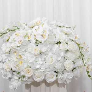 กุหลาบขาว M-FB043จับคู่กับลูกบอลดอกไม้กล้วยไม้ผีเสื้อขนาด50ซม. ลูกบอลดอกไม้สวยงามสำหรับตกแต่งงานแต่งงาน - Product Image 1