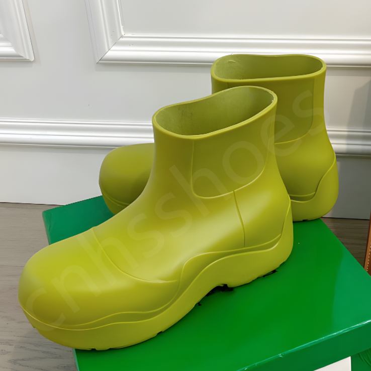 Защитные резиновые ботинки из ПВХ, черные резиновые дождевые ботинки, водонепроницаемая обувь, ботильоны на платформе, дождевые ботинки