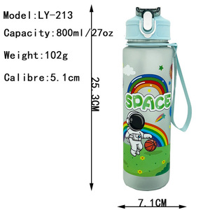 Creative Cartoon Astronaut Water Bottle 500Ml Leak Proof Travel Outdoor Student Gift Plastic Drinkware - Product Image 5