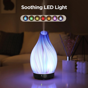 Difusor de Aroma Ultrasónico de Vidrio y Humidificador de Vapor Frío al por Mayor con Luz LED 7C, Bajo Ruido 35dB para Uso Doméstico - Product Image 4