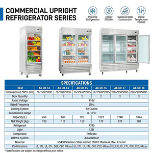 <span class=keywords><strong>Réfrigérateur</strong></span> vitrine à <span class=keywords><strong>porte</strong></span> vitrée ventilée pour restaurant avec récupération rapide de la température pour cuisine professionnelle de restaurant - Product Image 3