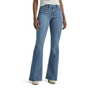 Jeans bootcut classiques pour femmes, tissu extensible respirant Flex Motion, style décontracté, coupe ample, logo à la taille, imprimé skinny en denim - Product Image 4