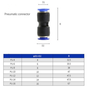 4mm Straight Plastic <b>Quick</b> Release Connectors Air Line Pneumatic <b>Quick</b> <b>Connector</b> Fittings Kit Push to Connect Fittings - Product Image 2