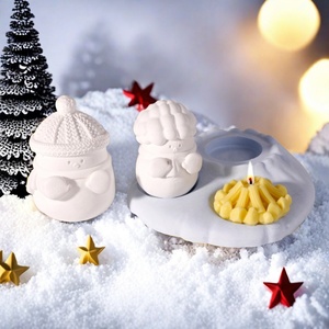 TangChu Snowman by Fireplace 4-Piece Candle Silicone Mold for Candle, Cake Topper & Cozy Holiday Decorations - Product Image 2