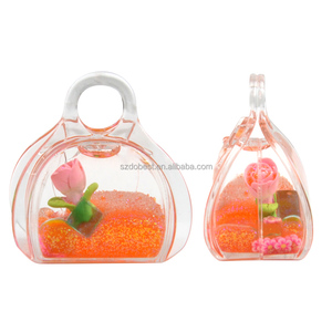 Porte-clés shaker mignon pour sac à main, breloque Kawaii en acrylique remplie de liquide et d'<span class=keywords><strong>huile</strong></span> avec figurine de <span class=keywords><strong>rose</strong></span> pour la décoration de sac - Product Image 5