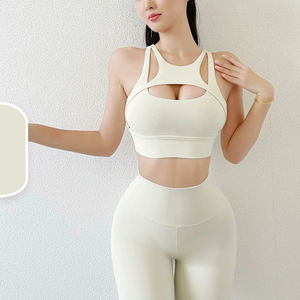 Ensemble de soutien-gorge de yoga sexy pour femmes, logo personnalisé, fesses de pêche, ensemble 2 pièces pour femmes, vente en gros, ensembles de yoga pour la salle de sport, soutien-gorge et legging personnalisés pour femmes - Product Image 5