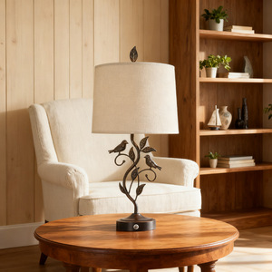 Traditional Iron Table Lamp With Usb <b>Port</b> E26 Led Bulb Off <b>White</b> Shade Bedroom Living Room Decor - Product Image 5
