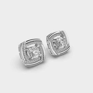 Designer Diamond Stud <b>Earrings</b> Made with 925 Sterling <b>Silver</b> Elegant Jewelry for Bridal <b>Wedding</b> Celebration Gift - Product Image 2