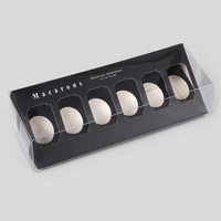 Scatola per Macaron in Cartone con 6 Scomparti e Manica in PET Trasparente Stampata Personalizzata, Confezione Regalo per Macaron