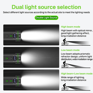 BORUiT L14 Luce <span class=keywords><strong>LED</strong></span> per Bicicletta 4000 Lumen Batteria 5000mAh in Lega di Alluminio Ricaricabile Impermeabile Faro Anteriore per Bicicletta - Product Image 3
