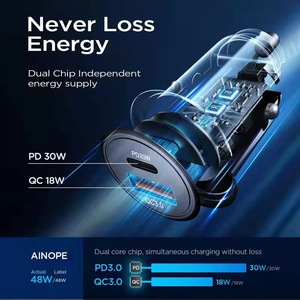 Adaptador de cargador de coche USB C <span class=keywords><strong>Mini</strong></span> y Metal 30W/48W encendedor de cigarrillos cargador USB <span class=keywords><strong>carga</strong></span> rápida - Product Image 4