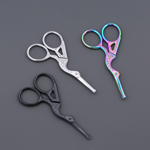 Stainless steel crane scissors, large and small sizes, crane-shaped retro tea leaf scissors, cross-stitch thread scissors, nose - Product Image 1