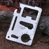 Carte multifonction tactique EDC Baiyuheng en acier inoxydable, gadget de survie, outil de camping d'urgence, portefeuille multifonction pour cartes de crédit