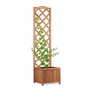 Grands pots de jardin en <span class=keywords><strong>bois</strong></span> pour l'extérieur Jardinière en treillis Kit d'unité unique en treillis Plantes grimpantes Écologique Durable Maison Jardin - Product Image 5