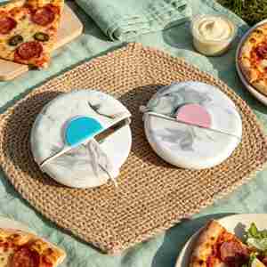 Marbled 430 Cut Home Kitchen Baking Gadgets Creative Stainless Steel Pizza Cutter - Product Image 1