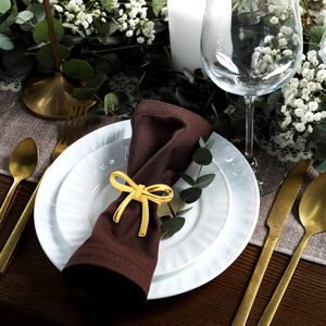 Anelli <span class=keywords><strong>Portatovaglioli</strong></span> in Lega Dorata a Forma di Fiocco per Cene, Matrimoni, Banchetti, Riunioni Familiari, Decorazione Tavola - Product Image 4