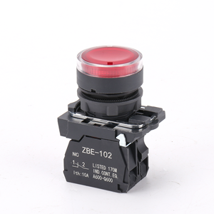 XB5 22mm LED botón autoblocante redondo plano azul amarillo verde rojo blanco momentáneo interruptores de botón de plástico con luz - Product Image 2