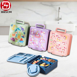Boîte <span class=keywords><strong>à</strong></span> lunch isotherme avec compartiments, double bouteille d'eau, en plastique, compatible micro-ondes, pour collations, sandwichs <span class=keywords><strong>et</strong></span> repas - Product Image 2