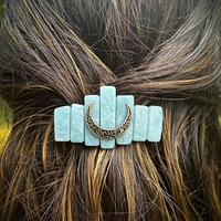 Peigne à cheveux rétro fait main en cristal et branche de lune, épingle à cheveux en quartz à fermoir à ressort, accessoires de luxe multicolores pour femmes pour les fêtes
