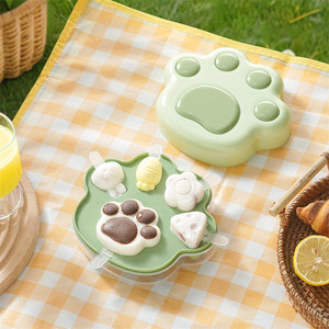 Nueva versión Cat Paw Ice Cube Box Suplemento de comida <span class=keywords><strong>para</strong></span> bebés Pastel al vapor Pudín de <span class=keywords><strong>arroz</strong></span> Molde de silicona - Product Image 5