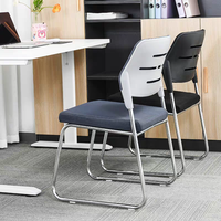 Chaise de bureau, de salle de réunion, de formation du personnel et de visiteur, empilable, avec cadre en chrome poli et assise en tissu hautement élastique