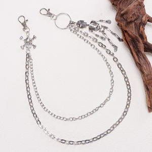 Cadena de cintura con diseño de esqueleto, estilo punk, de plata tibetana, para pantalones vaqueros, accesorio de moda casual - Product Image 3