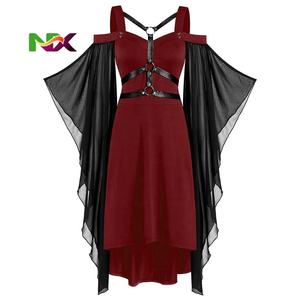 Disfraz de Halloween, Vestido Gótico Vintage, Vestido de Murciélago con Mangas Largas y Cordones, Vestidos Medievales de Novia Fantasma, Ropa de Vampiro - Product Image 5