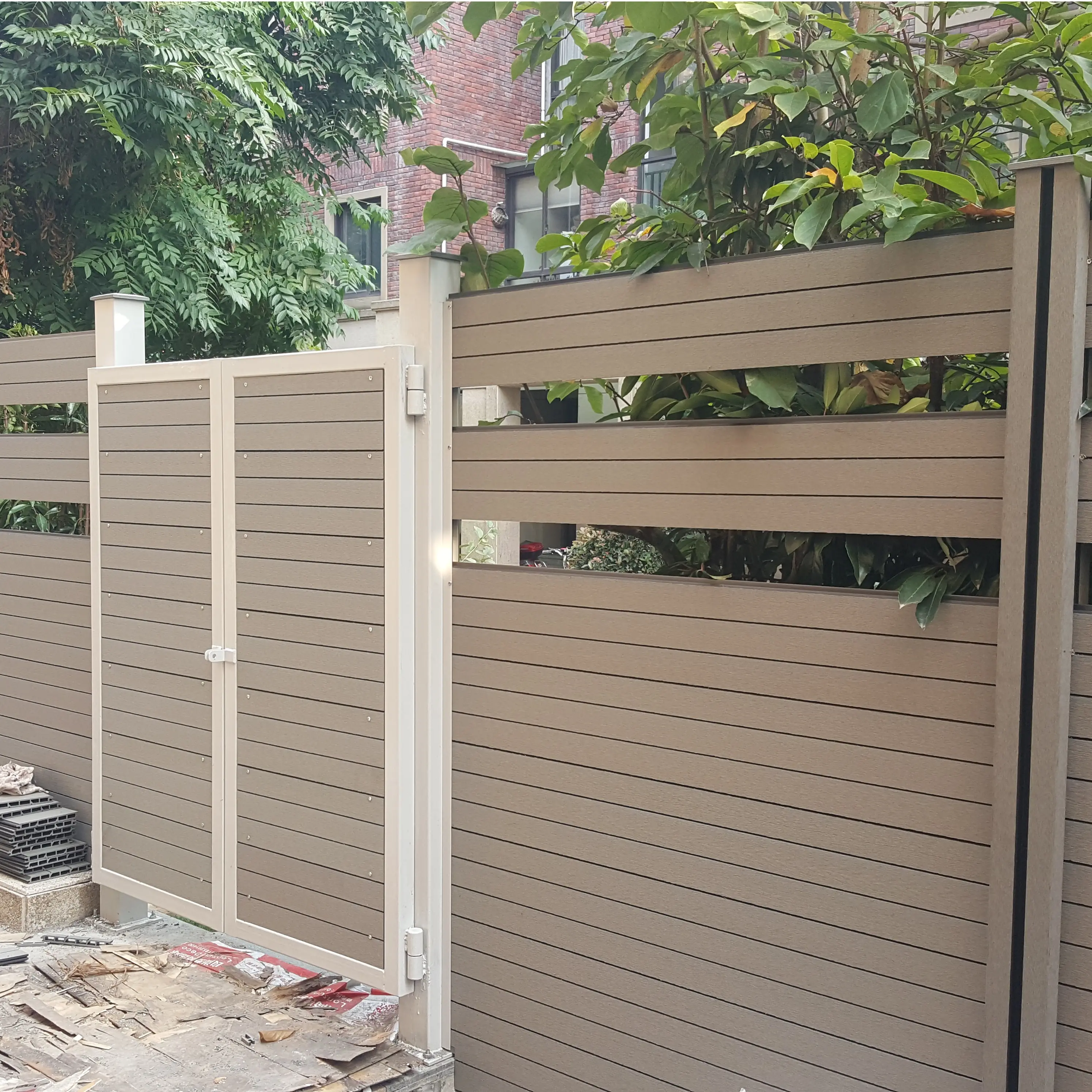 Composiet Hout Privacy Hek Screen Voor Villa Huis Gras Yard Fence Muur Beter dan Vinyl Hek