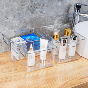 Best selling Pantry Plastic BPA Free Stackable Clear refrigerator fridge Organizer Bins with Handles