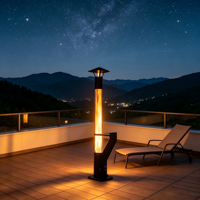 Poêle à granulés de bois autonome pour jardin et terrasse, chauffage écologique pour patio