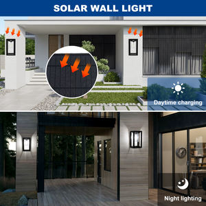 ไฟติดผนังพลังงานแสงอาทิตย์กลางแจ้ง3โหมดโคมไฟเซ็นเซอร์ตรวจจับการเคลื่อนไหวกันน้ำติดตั้งง่ายตกแต่งรั้วหลอดไฟขนาดใหญ่ - Product Image 4
