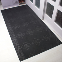 Tapis de porte en polyester lavable, anti-dérapant, résistant à l'usure, absorbant l'eau et la saleté, avec support en PVC, embossé à chaud, adapté aux animaux domestiques