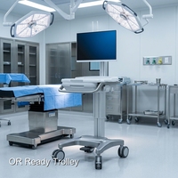 Chariot de travail médical informatique réglable en hauteur Keling Medicals pour hôpital