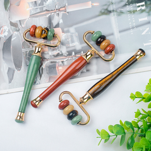 Rodillo de masaje facial antienvejecimiento con logotipo personalizado de belleza para el cuidado de la piel de una sola cabeza <span class=keywords><strong>en</strong></span> forma de cuentas de Jade de alta calidad superventas - Product Image 2