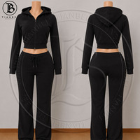 Ensemble de survêtement personnalisé pour femme, automne, avec sweat-shirt court zippé à taille élastiquée et cordon de serrage, pantalon de jogging oversize, ensemble 2 pièces, survêtements pour femmes