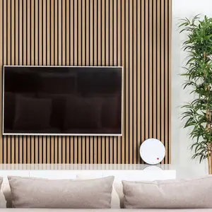 Professional 1220x2420mm Sound Absorbing Slat Wood Decorative Acoustic Panels For Interior Wall Decor