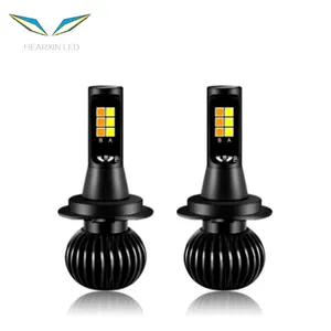 Hearxin X6 LED Car Bulb Fog Light H3 H11 H7 9005 HB3 9006 HB4 H27 880 LED Driving Headlight White Yellow ice blue Dual Color