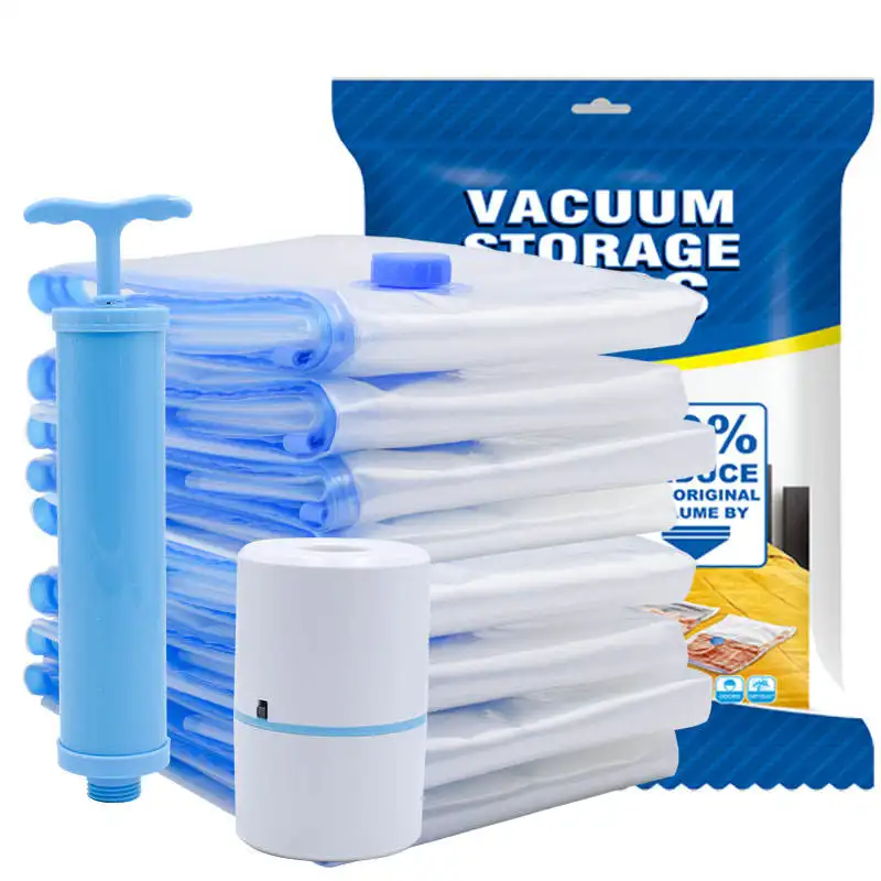 Space Saver Air Compressed Packaging Bag Set Kunststoff-Vakuum-Aufbewahrung beutel mit Pumpe zur Aufbewahrung von Kleidung