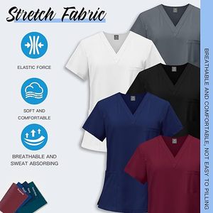 Meilleure vente ensemble de gommage à manches courtes multicolore vêtements de travail personnalisés pour infirmière d'hôpital dernière conception uniformes de vente en gros - Product Image 6